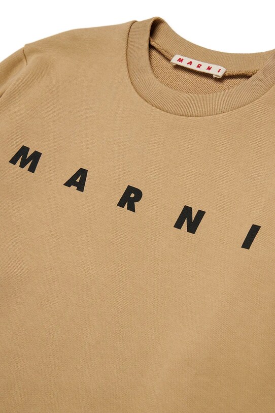 Marni bluza bawełniana dziecięca MS340U SWEAT-SHIRT beżowy M01612