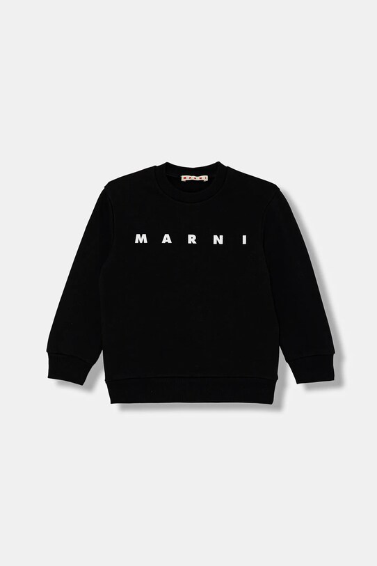 Marni bluza bawełniana dziecięca MS340U SWEAT-SHIRT nadruk czarny M01612