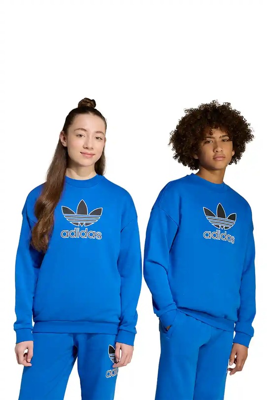 adidas Originals bluză copii imprimeu albastru JV8570