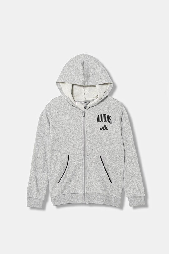 Dětská mikina adidas s kapucí šedá JW2388
