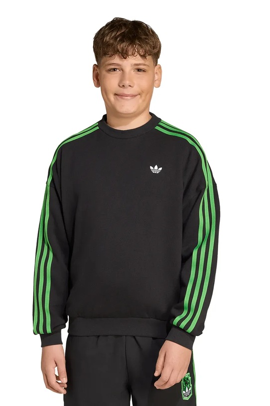 Παιδική βαμβακερή μπλούζα adidas Originals JW7723 μαύρο