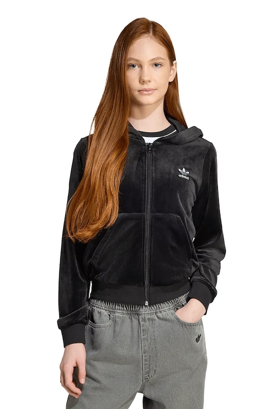 Detská mikina adidas Originals nášivka čierna JX2845