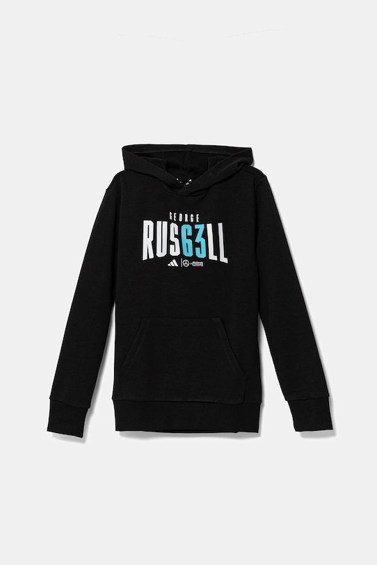 Detská mikina adidas Performance MERCEDES s kapucňou čierna JZ8904