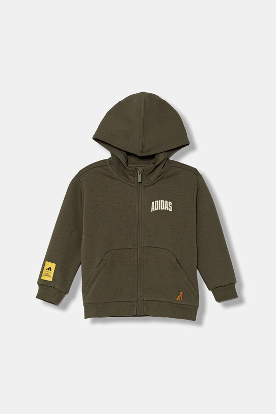 Детски суичър adidas щампа зелен JL9198
