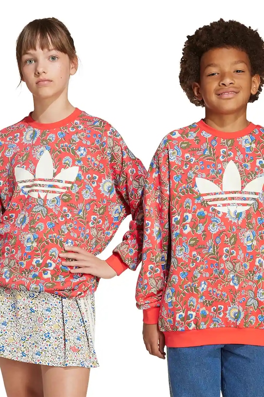adidas Originals bluza dziecięca wzorzyste czerwony JV7827