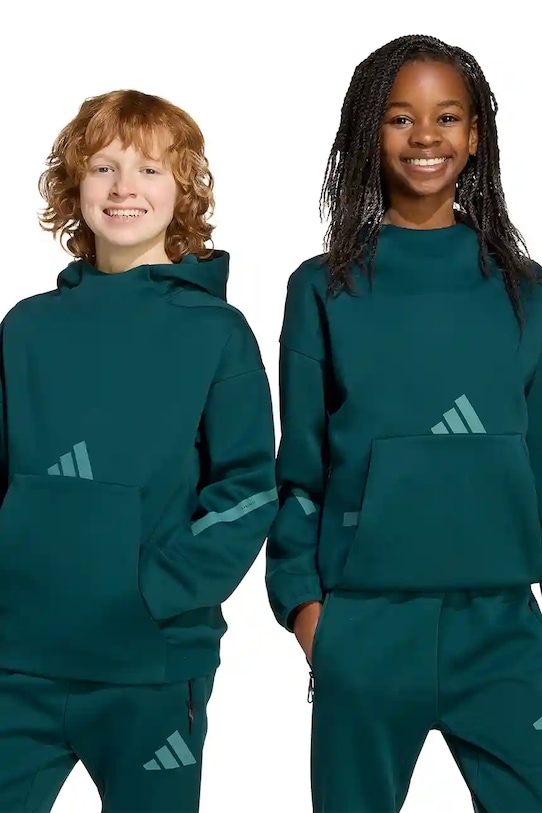 adidas bluza dziecięca nadruk zielony JW2420