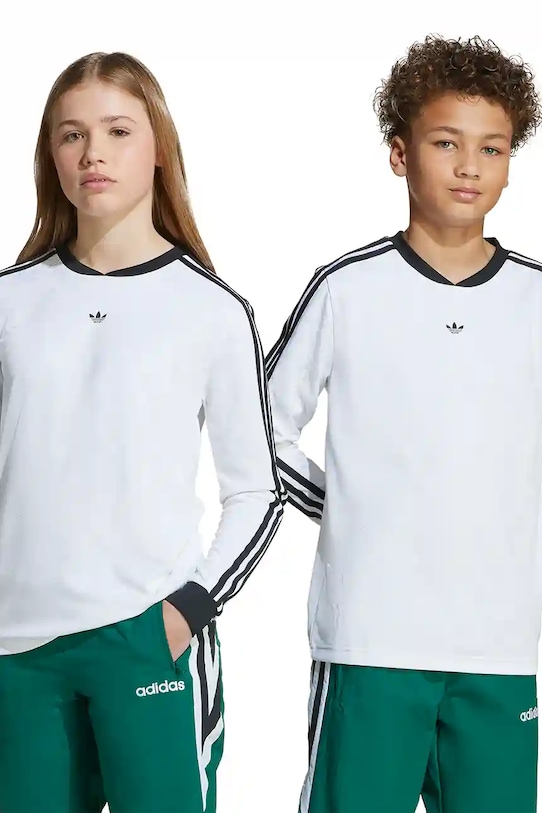 adidas Originals longsleeve copii imprimeu alb JW2850