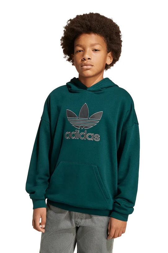 Κοριτσίστικα Παιδική βαμβακερή μπλούζα adidas Originals JV8640 πράσινο