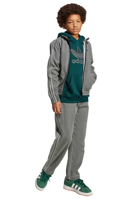 Παιδική βαμβακερή μπλούζα adidas Originals JV8640 πράσινο