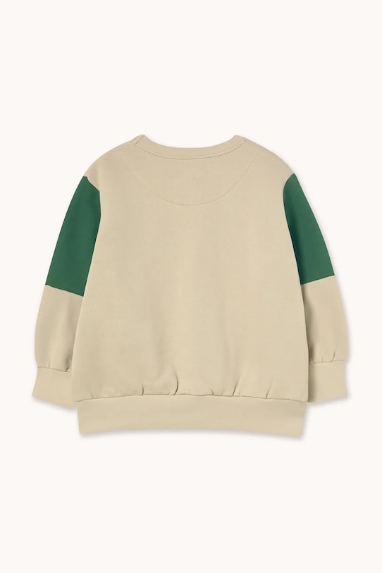 Deklice Otroški bombažen pulover Tinycottons TINY COLOR BLOCK SWEATSHIRT AW25.274 rjava