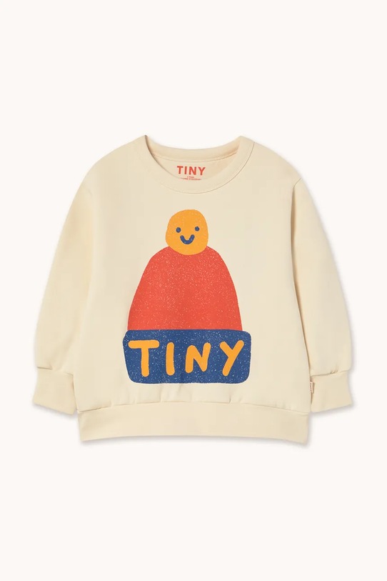 Tinycottons bluza bawełniana dziecięca BEANIE GRAPHIC SWEATSHIRT nadruk beżowy AW25.291
