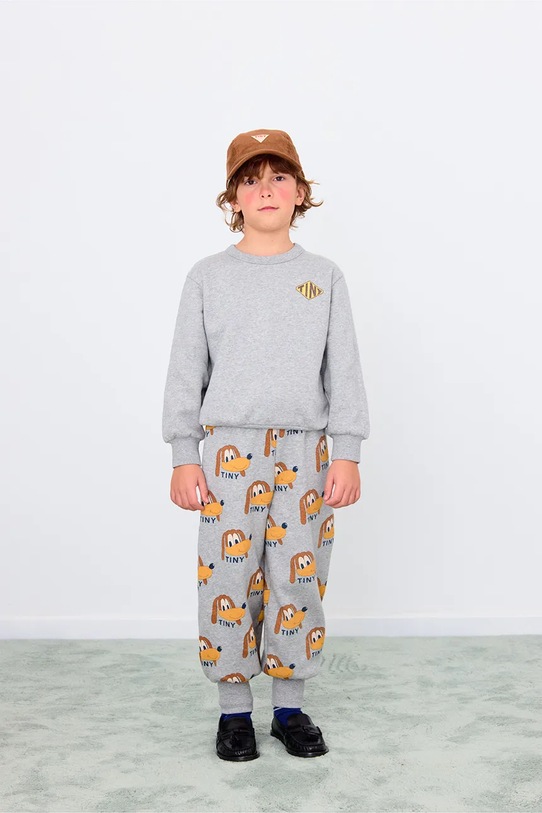 Tinycottons bluza bawełniana dziecięca DIAMOND TINY GRAPHIC SWEATSHIRT szary AW25.297