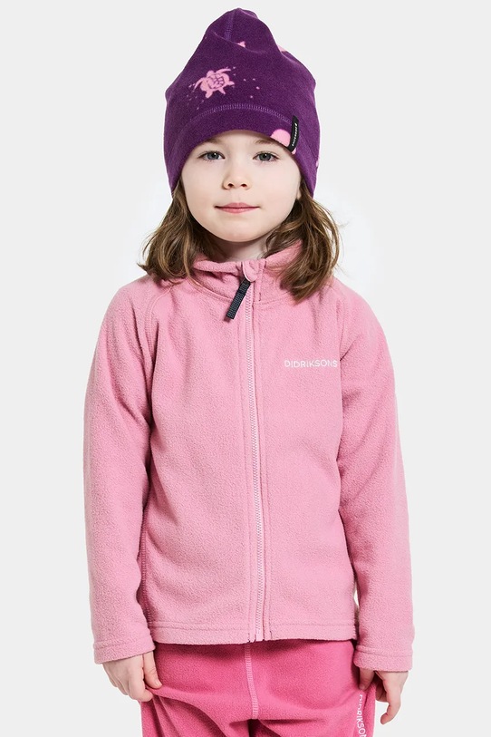 Суичър Didriksons MONTE KIDS FZ 10 без качулка розов 505026.9BYA