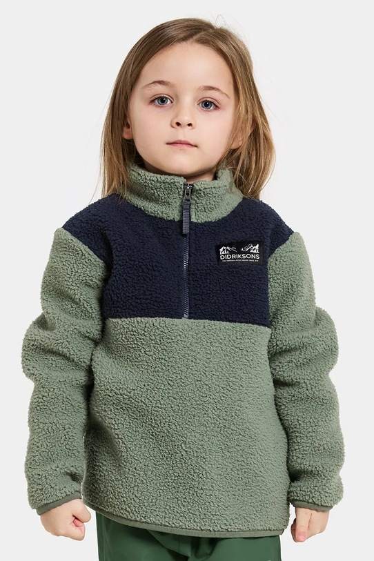 Суичър Didriksons GOSIG KIDS HALFZIP без качулка зелен 505536.9BYA