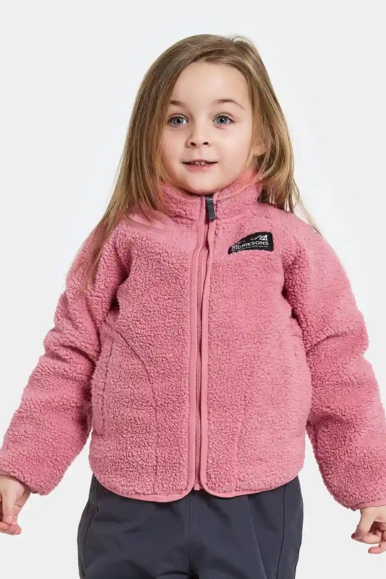 Поларен суичър Didriksons GIBBS KIDS FULLZIP 2 без качулка розов 505577.9BYA