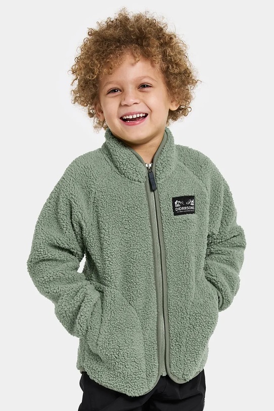 Поларен суичър Didriksons GIBBS KIDS FULLZIP 2 без качулка зелен 505577.9BYA