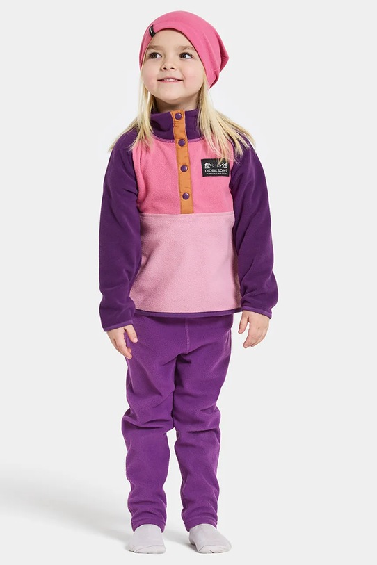 Mikina Didriksons MONTE KIDS HALF BU 4 ružová 505590.9BYA