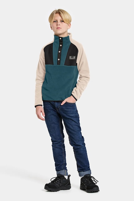 Didriksons bluza dziecięca YOKTO K 1/2 BTN 2 turkusowy 505780.9BYA