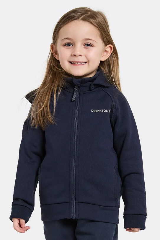 Суичър Didriksons SILJAN KIDS FZ с качулка тъмносин 505900.9BYA