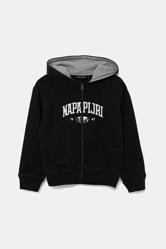 Napapijri bluza dziecięca B-INOT z kapturem czarny NP0A891E9411.98.128