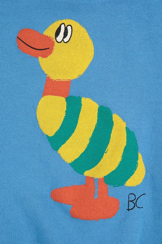 Bobo Choses csecsemő melegítőfelső pamutból Striped Duck 225AB047 kék AW25