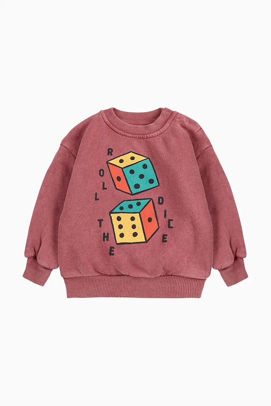 Bobo Choses csecsemő melegítőfelső pamutból Roll The Dice 225AB048 rózsaszín AW25