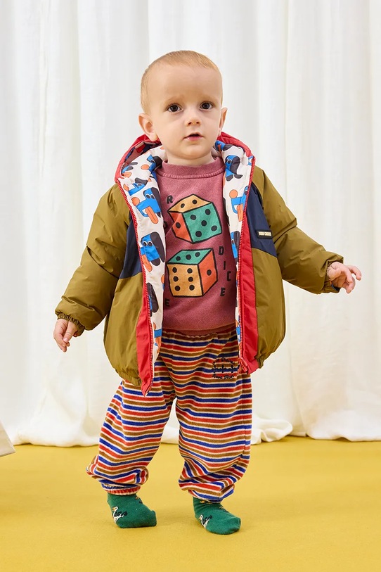 Бебешки памучен суичър Bobo Choses Roll The Dice 225AB048 розов