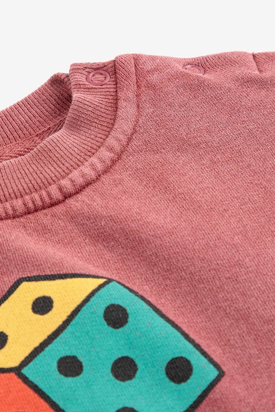 Бебешки памучен суичър Bobo Choses Roll The Dice розов 225AB048