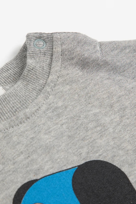 Bobo Choses bluza bawełniana niemowlęca Doggy Mate 225AB049 szary AW25