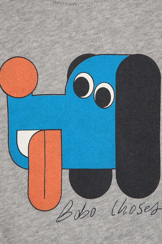 Chłopiec Bobo Choses bluza bawełniana niemowlęca Doggy Mate 225AB049 szary