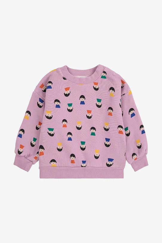 Bobo Choses bluza bawełniana niemowlęca Game Pawns nadruk fioletowy 225AB050