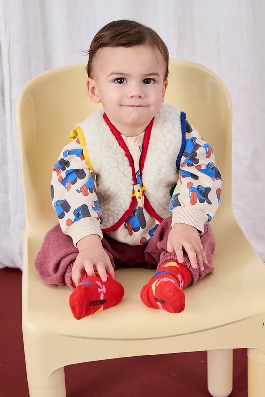 Bobo Choses hanorac de bumbac pentru bebeluși Doggy Mate bej 225AB052