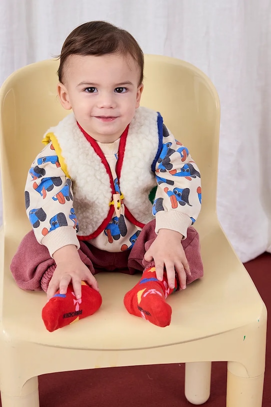 Bobo Choses csecsemő melegítőfelső pamutból Doggy Mate 225AB052 bézs