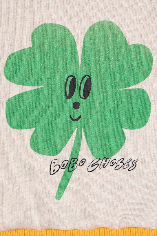 Bavlnená mikina pre bábätká Bobo Choses Lucky Clover 225AB053 béžová AW25