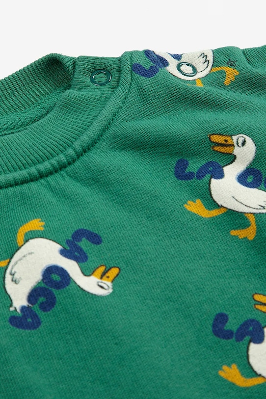 Bavlnená mikina pre bábätká Bobo Choses La oca 225AB117 zelená AW25