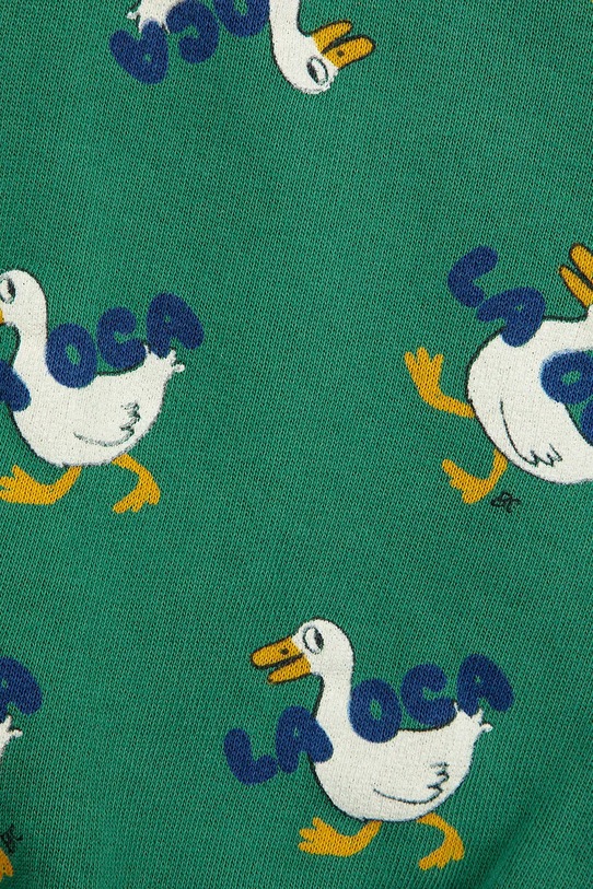 Chlapec Bavlnená mikina pre bábätká Bobo Choses La oca 225AB117 zelená