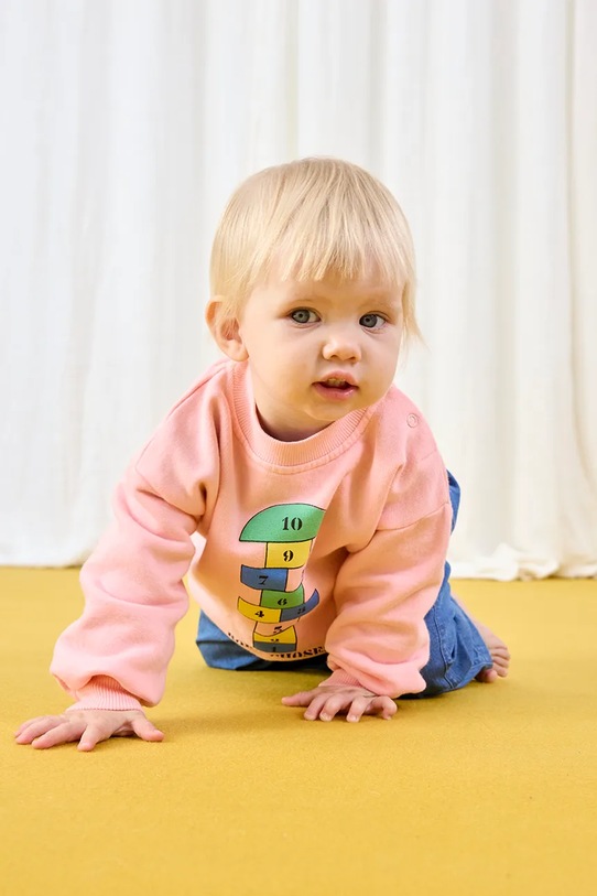 Бебешки памучен суичър Bobo Choses Hopscotch 225AB118 розов