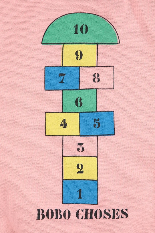 Бебешки памучен суичър Bobo Choses Hopscotch розов 225AB118