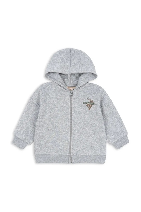 Konges Sløjd bluza dziecięca z bawełną LOU SWEAT ZIP HOOD OCS KS103865.9BYA szary AW25