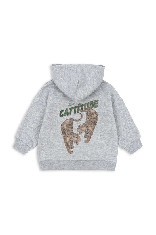Chłopiec Konges Sløjd bluza dziecięca z bawełną LOU SWEAT ZIP HOOD OCS KS103865.9BYA szary