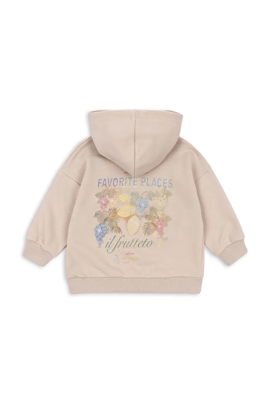 Детски памучен суитчър Konges Sløjd LOU SWEAT ZIP HOOD OCS KS103865.9BYA бежов AW25