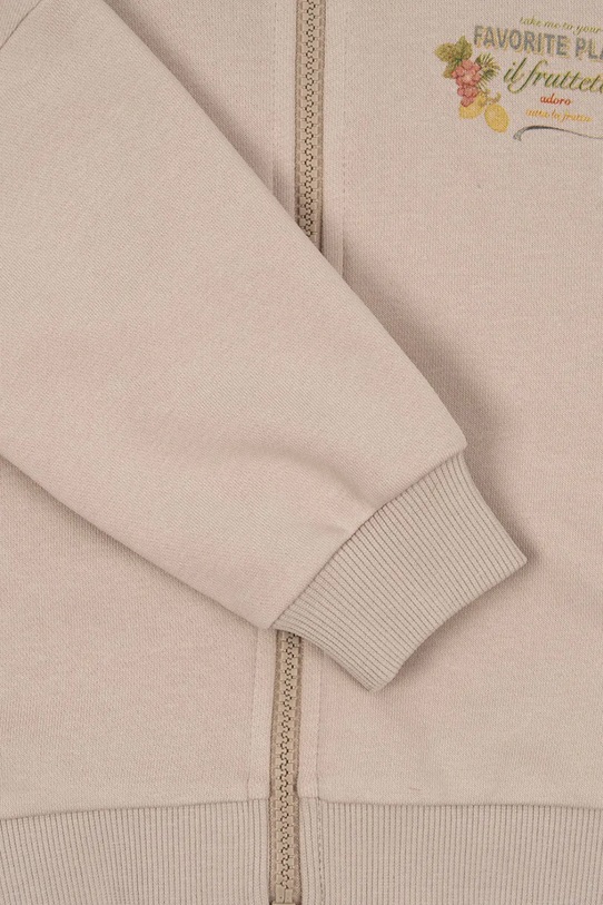 Konges Sløjd bluza dziecięca z bawełną LOU SWEAT ZIP HOOD OCS KS103865.9BYA beżowy