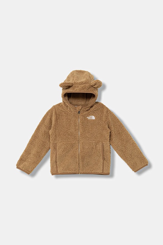 Детски суичър The North Face KID CAMPSHIRE F/Z HOODIE с качулка кафяв NF0A88VRBQ81
