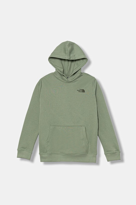 Παιδική μπλούζα The North Face TEEN BOX NSE REGULAR HOODIE με κουκούλα πράσινο NF0A89H9DI21