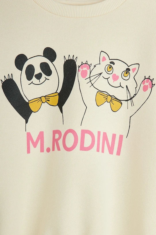 Chłopiec Mini Rodini bluza bawełniana dziecięca Panda & cat 25720136 beżowy
