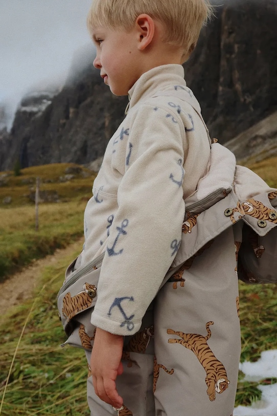 Дитяча кофта Konges Sløjd TAVI FLEECE SWEATSHIRT GRS без капюшона бежевий KS103542.9BYA