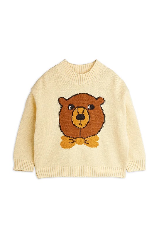 Mini Rodini bluza bawełniana dziecięca Bear 25720121 beżowy AW25