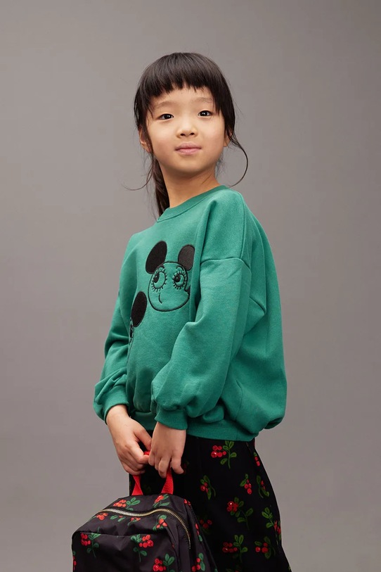 Mini Rodini bluza bawełniana dziecięca Ritzratz nadruk turkusowy 25720140