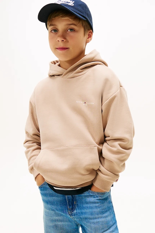 Детски суичър Tommy Hilfiger KS0KS00660.128.176.9BYA кафяв