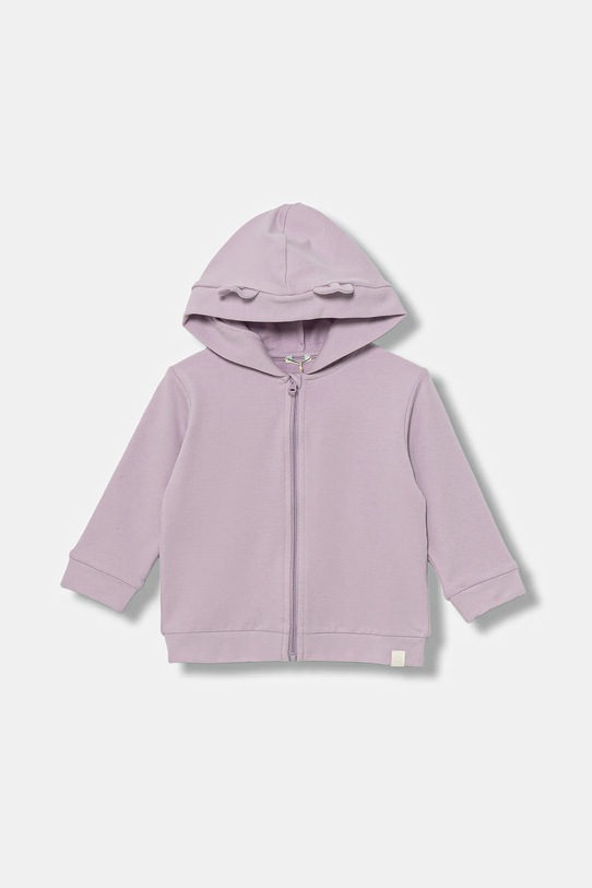 United Colors of Benetton bluza niemowlęca z kapturem fioletowy 3MDSA501M.W.seasonal